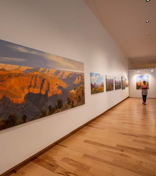 Exhibit at the Southern Utah Museum of Art in Cedar City showcasing the vibrant desert landscapes of Utah.